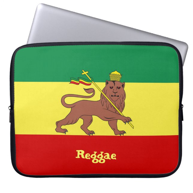 Capa Para Notebook Leão da reggae de Rasta do neopreno 15" de Judah (Frente)