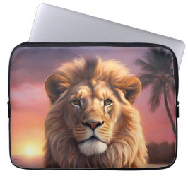 Capa Para Notebook Leão na praia