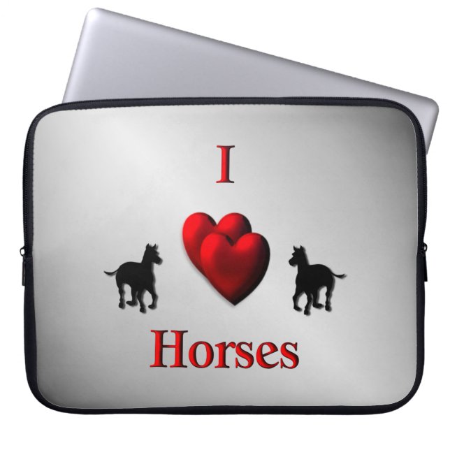 Capa Para Notebook Legal Design de Cavalos I Heart (Frente)