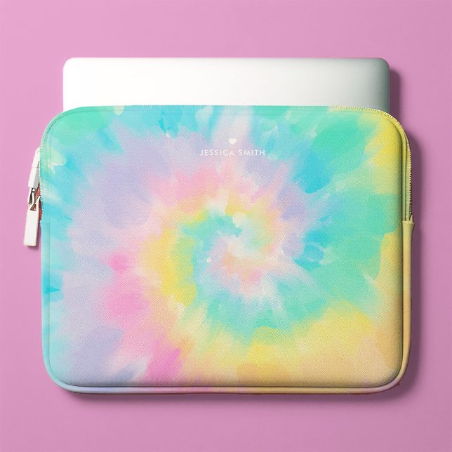 Capa Para Notebook Legal Rainbow Tie Dye Pattern Monograma (Criador carregado)