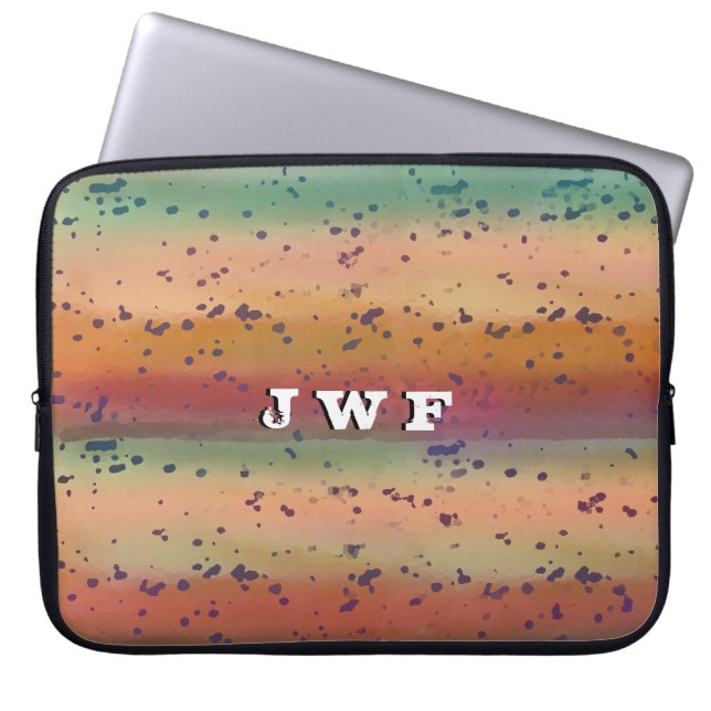 Capa Para Notebook Legal Rainbow Trout Skin Pattert com Monograma (Frente)