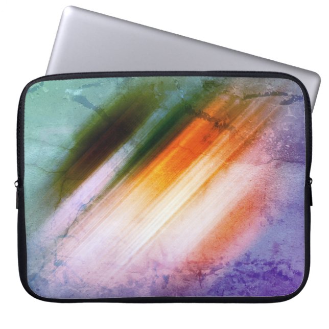 Capa Para Notebook Legal Roxa Roxa Azul - Faixa Laranja  (Frente)