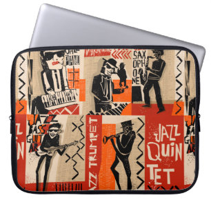 Capa Para Notebook legal safra de poster de jazz com trompete