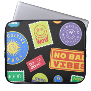 Capa Para Notebook Legal Trendy Patches Design. Abstrato fundo wi