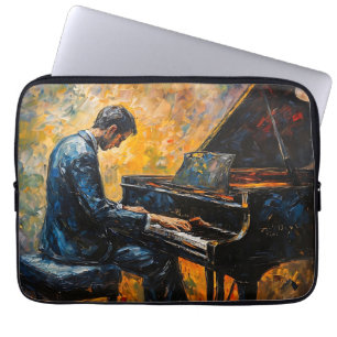 Capa Para Notebook Leitor de Piano - Pintura de Óleo