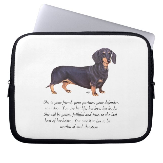 Capa Para Notebook Lembrança de Dachshund - Fêmea (Frente)