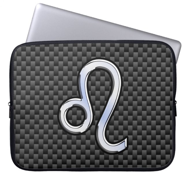 Capa Para Notebook Leo Zodiac - Sinal de Impressão de Fibra de Carvõe (Frente)