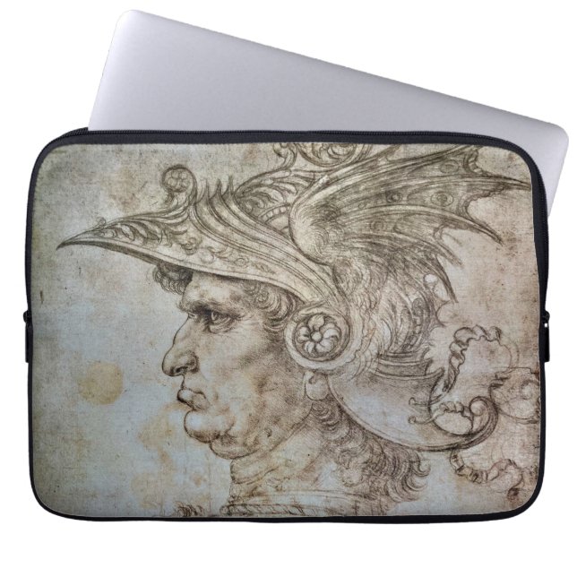 Capa Para Notebook Leonardo's Helmeted Warrior Eletrônicos Bag (Frente)