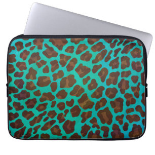 Capa Para Notebook Leopard Brown e Teal Impressão
