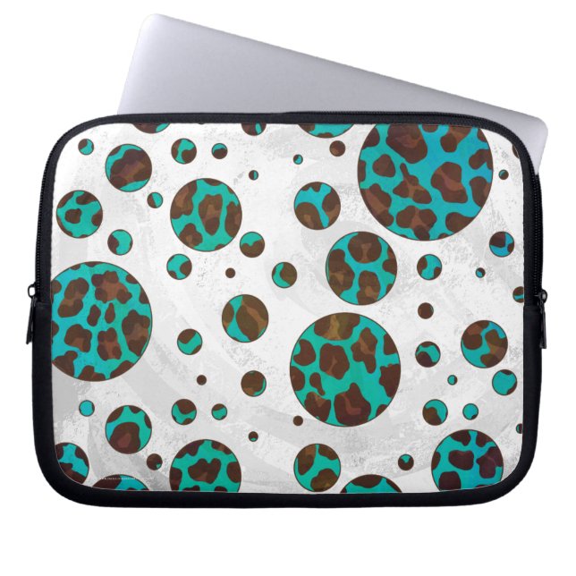 Capa Para Notebook Leopard Brown e Teal PrintPolka Pontos (Frente)