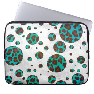 Capa Para Notebook Leopard Brown e Teal PrintPolka Pontos