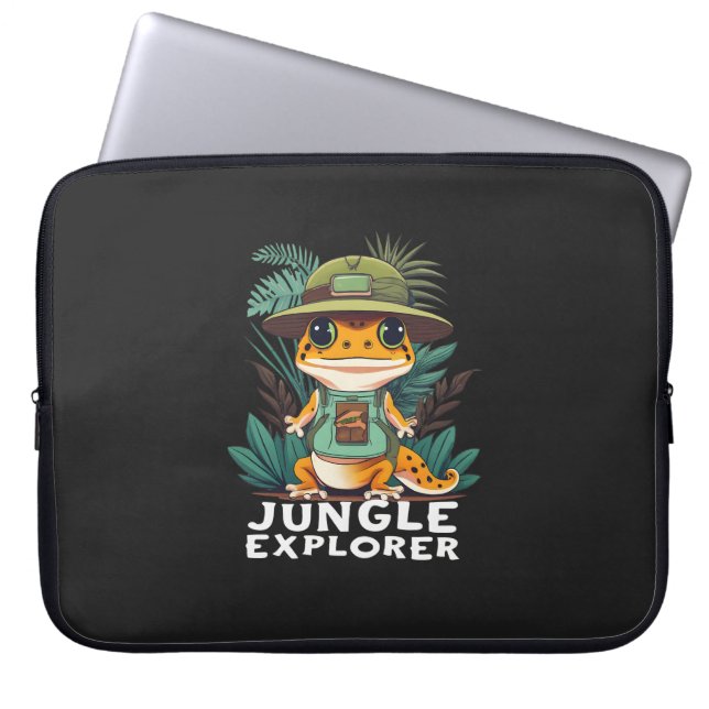 Capa Para Notebook Leopard Gecko Jungle Explorer: desvenda a natureza (Frente)