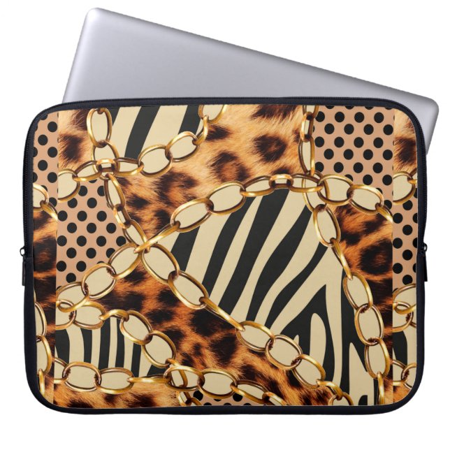 Capa Para Notebook Leopard Pattern, Leopard Print, Animal print,  (Frente)