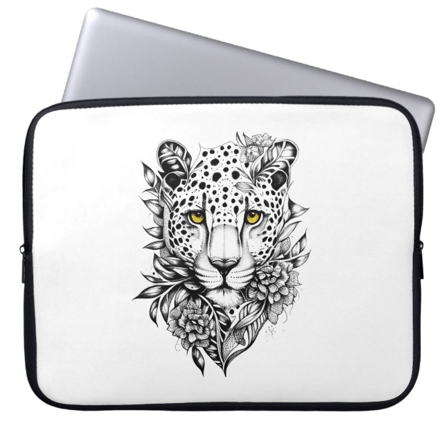 Capa Para Notebook Leopard Wild Animal Nature Ilustração Arte (Frente)