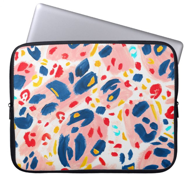 Capa Para Notebook Leopardo: cor d'água pintada à mão. (Frente)