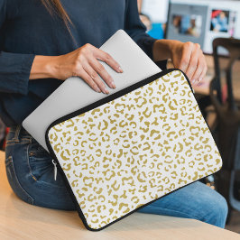 Capa Para Notebook Leopardo Dourado, Brilho Dourado, Impressão Leopar
