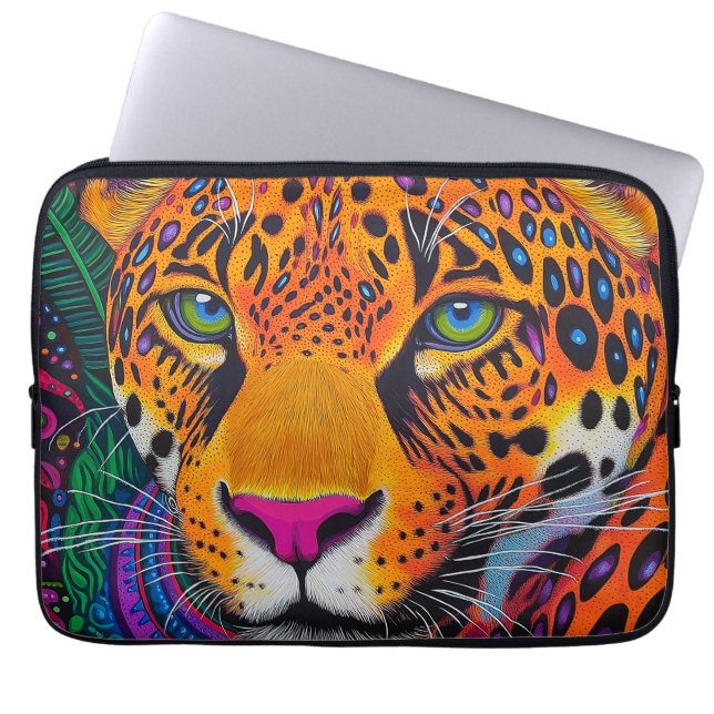 Capa Para Notebook Leopardo Luminoso  (Frente)