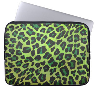 Capa Para Notebook Leopardo Negro e Impressão Verde