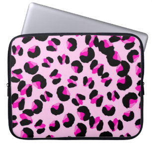 Capa Para Notebook Leopardo rosa. Padrão de pele animal. Leopardo. Pa