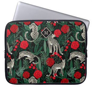 Capa Para Notebook Leopardos Tropicais Exóticos e Monograma