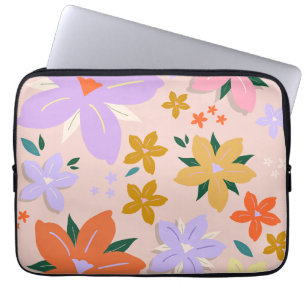 Capa Para Notebook Les Fleurs 04 Retro Colorful Floral
