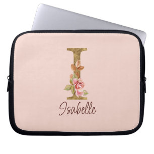 Capa Para Notebook Letra de Nome Personalizado I Rosas Cor-de-Rosa Be