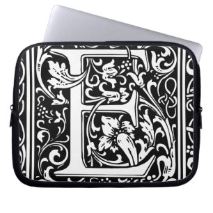 Capa Para Notebook Letra E Monograma Medieval Arte Nova