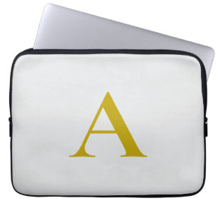 Capa Para Notebook Letra Inicial Personalizada Cor Dourada