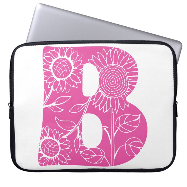 Capa Para Notebook Letra maiúscula B monograma floral (Frente)