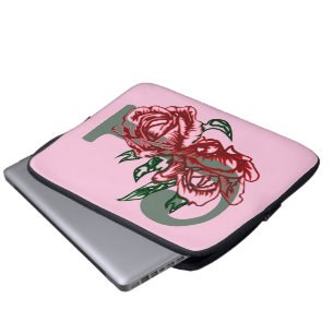 Capa Para Notebook Letra maiúscula J monograma floral