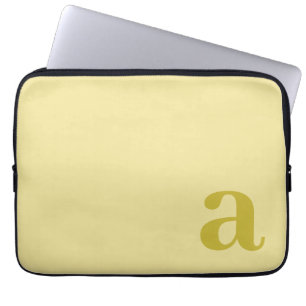Capa Para Notebook Letra Monograma Amarelo Pálido & Mostarda Minimali