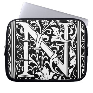 Capa Para Notebook Letra N Monograma Medieval Arte Nova