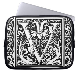 Capa Para Notebook Letra V Monograma Medieval Arte Nova