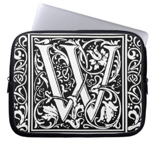 Capa Para Notebook Letra W Monograma Medieval Arte Nova