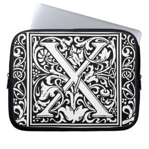 Capa Para Notebook Letra X Monograma Medieval Arte Nova