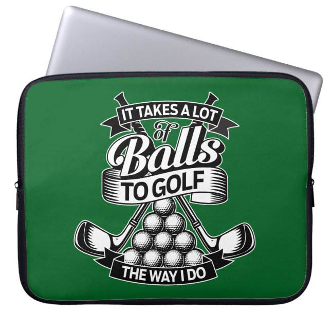 Capa Para Notebook Leva Muitas Bolas - golfe engraçado (Frente)