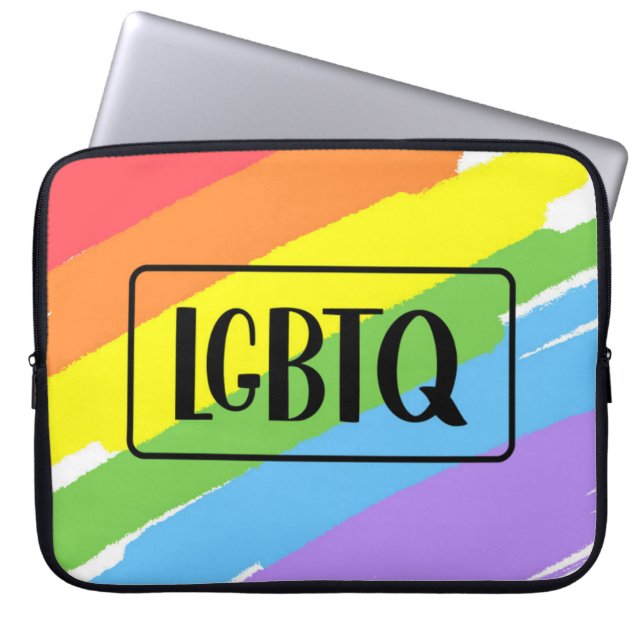 Capa Para Notebook LGBTQ Brushstrokes Arco-Íris (Frente)