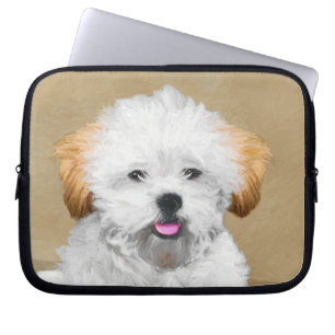 Capa Para Notebook Lhasa Apso Puppy Painting - Arte De Cachorro Origi