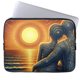 Capa Para Notebook Liebespaar bei Sonnen Untergang am Meer