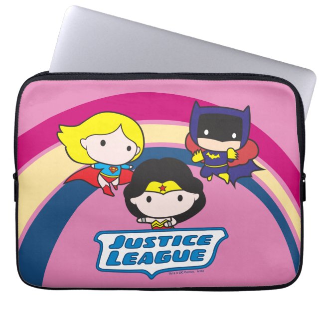 Capa Para Notebook Liga da Justiça Chibi - Arco-Íris (Frente)