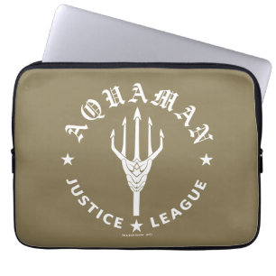 Capa Para Notebook Liga da Justiça   Emblema de Tridente de Aquaman