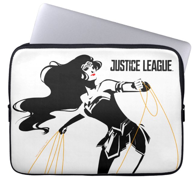 Capa Para Notebook Liga da Justiça | Mulher Maravilha Com Pop de Laço (Frente)