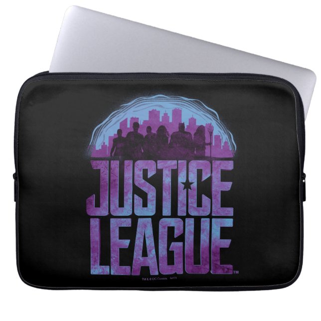 Capa Para Notebook Liga da Justiça | Silhouette da Liga da Justiça (Frente)