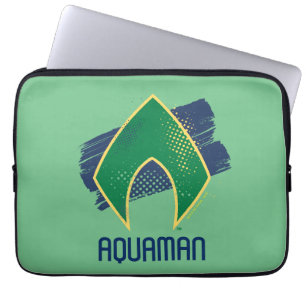 Capa Para Notebook Liga da Justiça  Símbolo de Aquaman Pincel e Mei