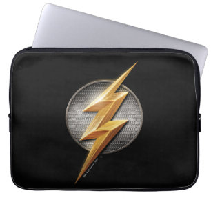 Capa Para Notebook Liga da Justiça  Símbolo Flash Metálico Bolt