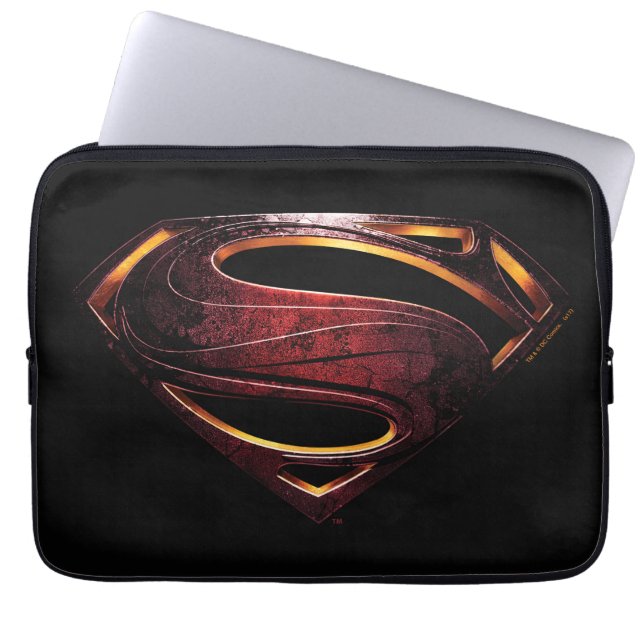 Capa Para Notebook Liga da Justiça | Símbolo Superman Metálico (Frente)