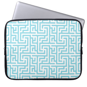 Capa Para Notebook Light Blue & White Labyrinth
