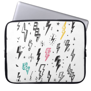 Capa Para Notebook Lightning Bolts Vintage Set. Porco Desenrolado Da 