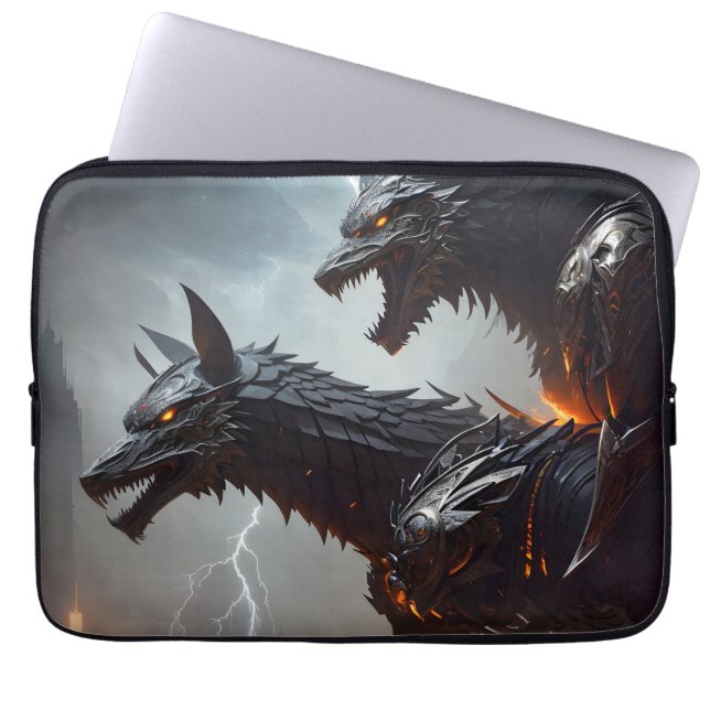 Capa Para Notebook Lightning Cyborg Wolves (Frente)