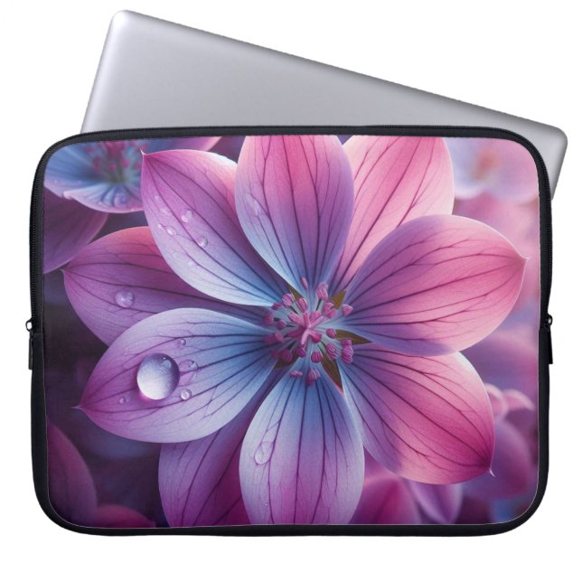 Capa Para Notebook Lilac Floral Rosa e Roxo (Frente)